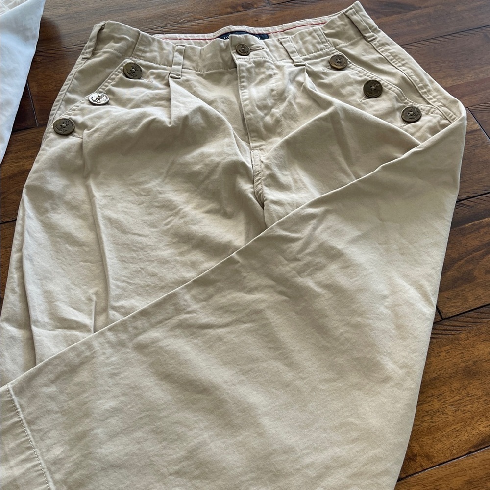 2 Tommy Hilfiger Capri pants size 4 white and khaki tan - Picture 5 of 16